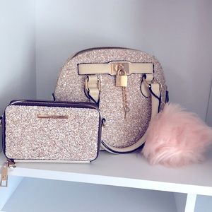 ALDO Woman’s Barland Satchel Bag and Matching Clutch